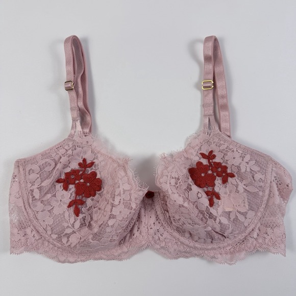 Victoria's Secret Other - Victoria's Secret Dream Angels Wicked Unlined Lace Balconette Bra Pink 36D NWT